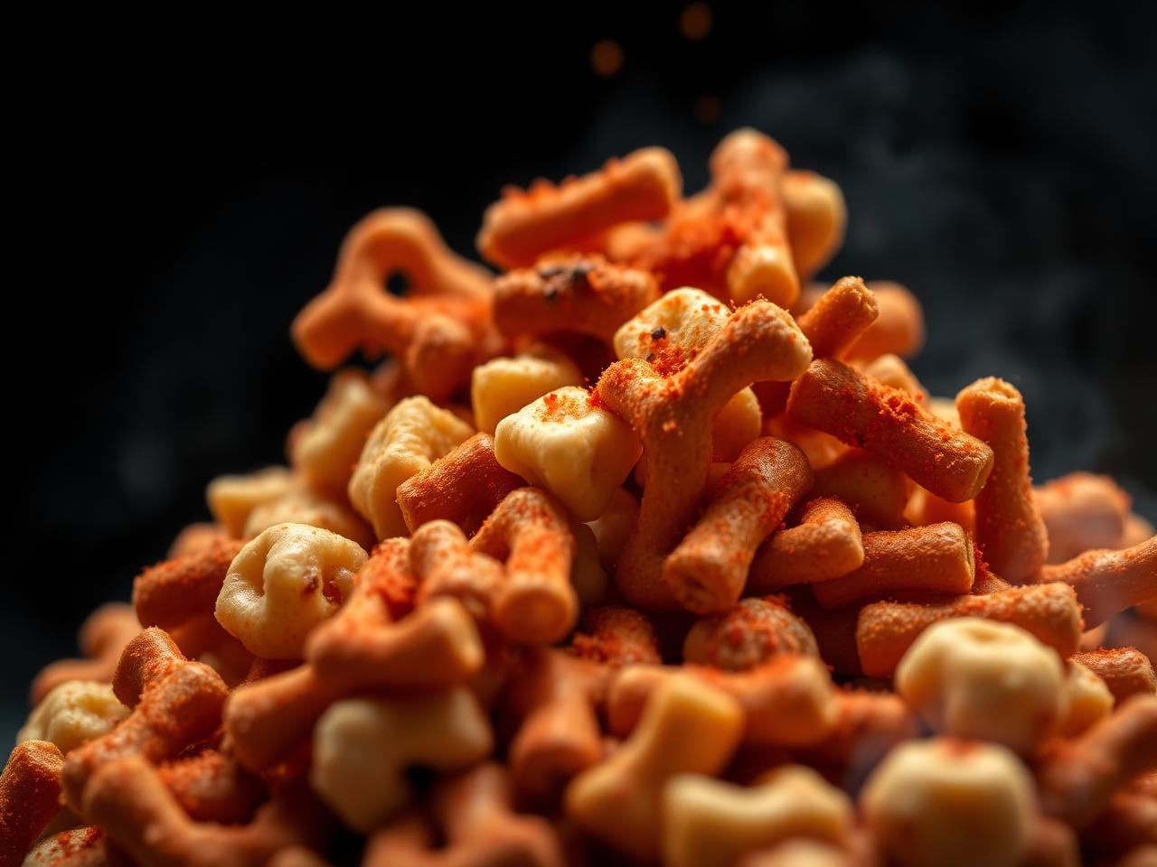 Crunchy seasoned snack mix dusted with Eat My Dust